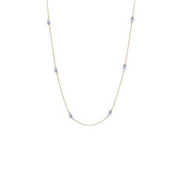 Aagaard halskæde m. ametyst og blå quartz