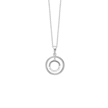 Aagaard halskæde dobb. cirkel m. klare sten