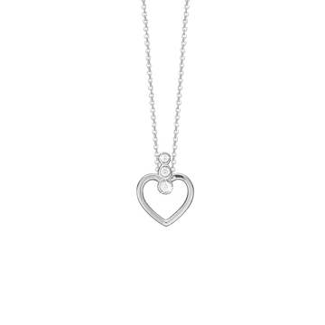 Aagaard hjerte vedhæng med tre zirkonia
