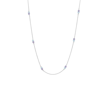 Aagaard halskæde m. ametyst og blå quartz