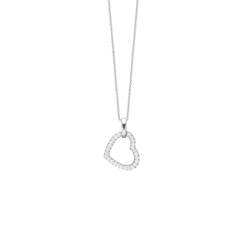 Aagaard Heart sølv halskæde m. zirkonia