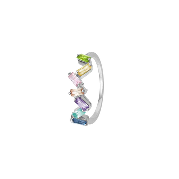 Aagaard ring m. farvede zirkonia