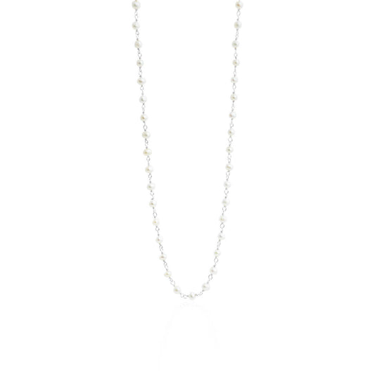 Susanne Friis Bjørner Viklet halskæde med hvide ferskvandsperler