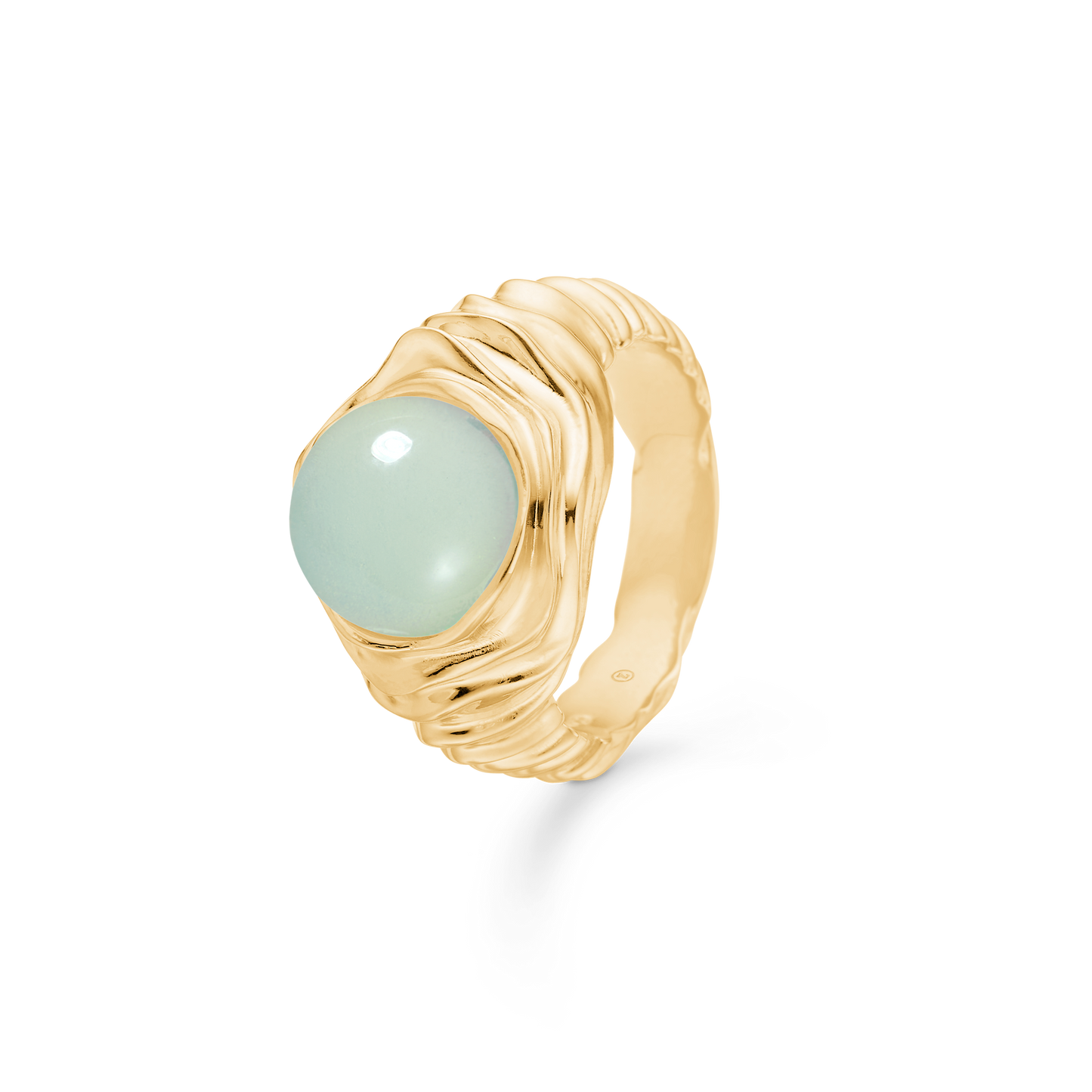 Studio Z Endless Waves forg. sølv ring m. grøn zirkonia