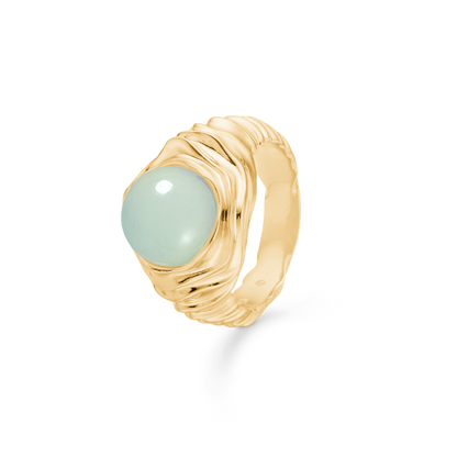 Studio Z Endless Waves forg. sølv ring m. grøn zirkonia