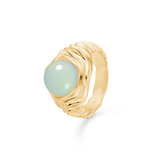 Studio Z Endless Waves forg. sølv ring m. grøn zirkonia