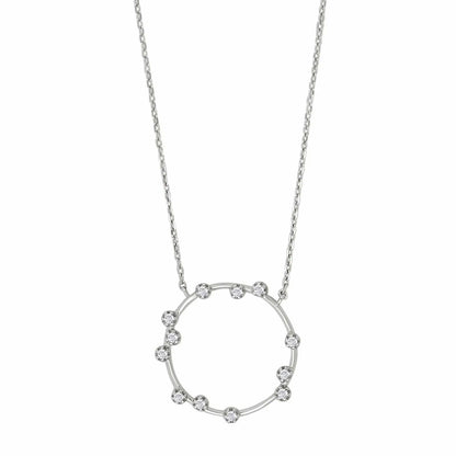 Joanli Nor Nananor halskæde i rhd. sølv og fg. sølv m. zirkonia