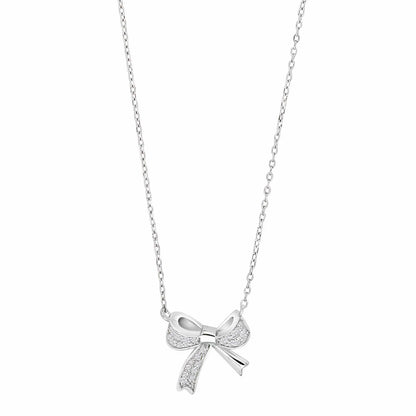 Joanli Nor Olympianor sløjfehalskæde i sølv eller fg. sølv m. zirkonia