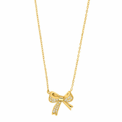 Joanli Nor Olympianor sløjfehalskæde i sølv eller fg. sølv m. zirkonia