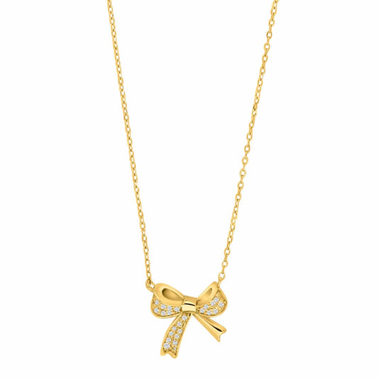 Joanli Nor Olympianor sløjfehalskæde i sølv eller fg. sølv m. zirkonia