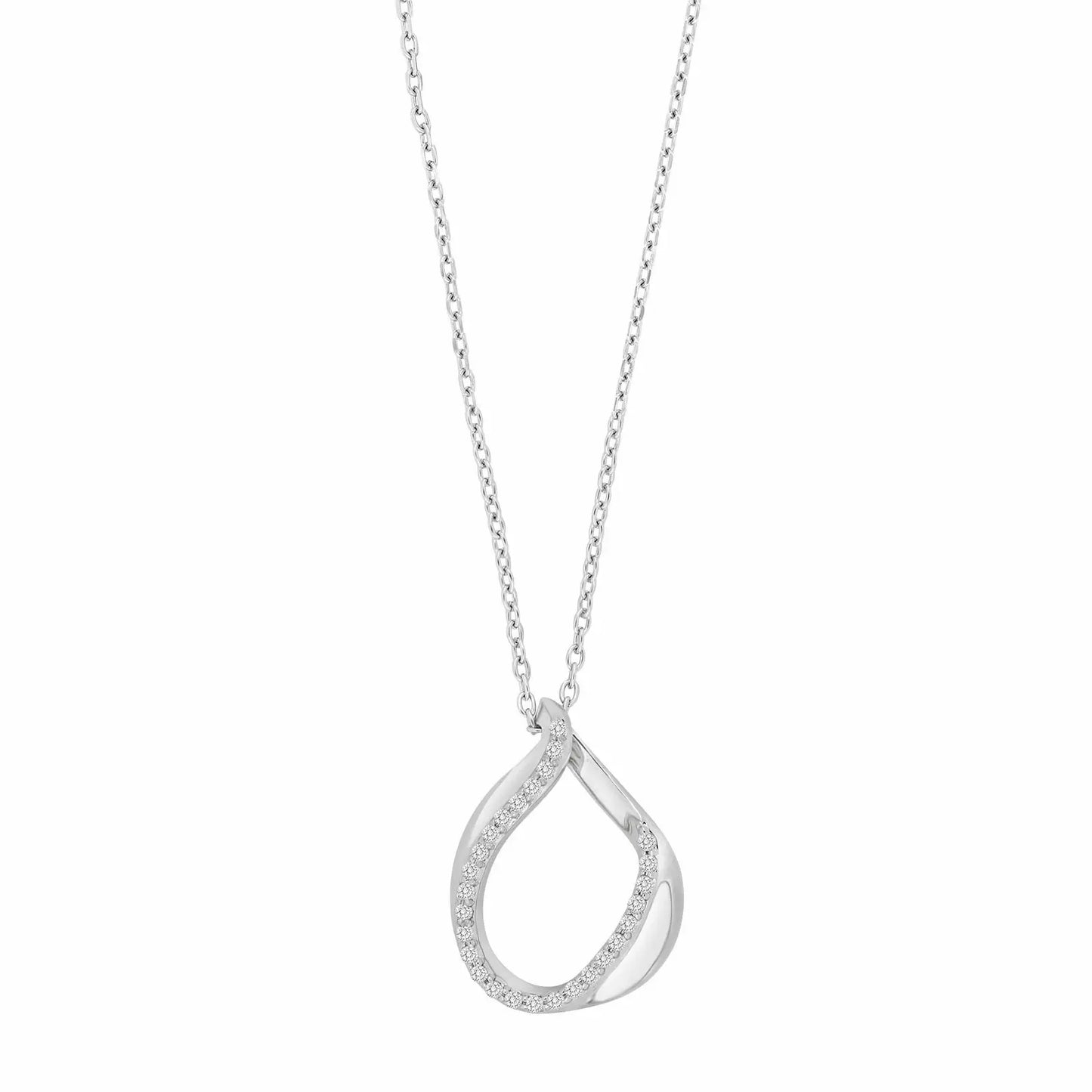 Siersbøl sølv halskæde m. dråbevedhæng