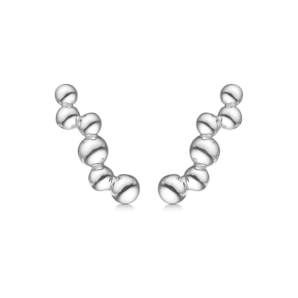 Mads Z Embedded Ball sølv øreringe/crawlers