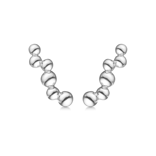 Mads Z Embedded Ball sølv øreringe/crawlers