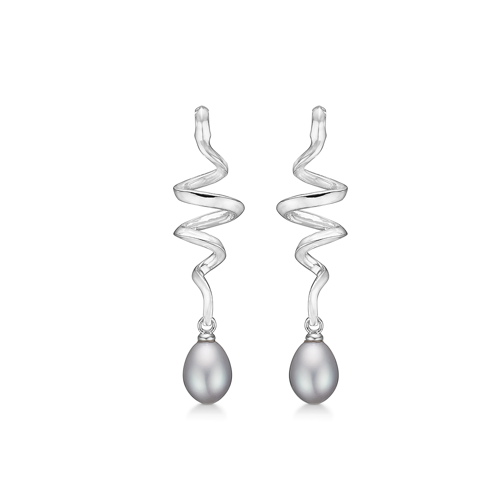 Mads Z Swirl W Pearl øreringe – elegante øreringe med perler