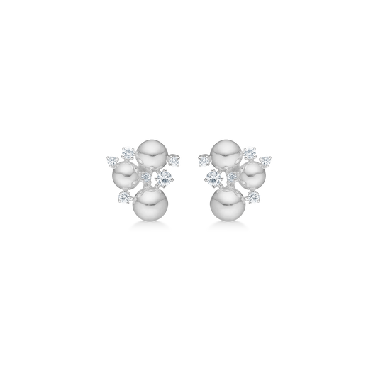 Mads Z Champagne sølv ørestikker m. hvide topas