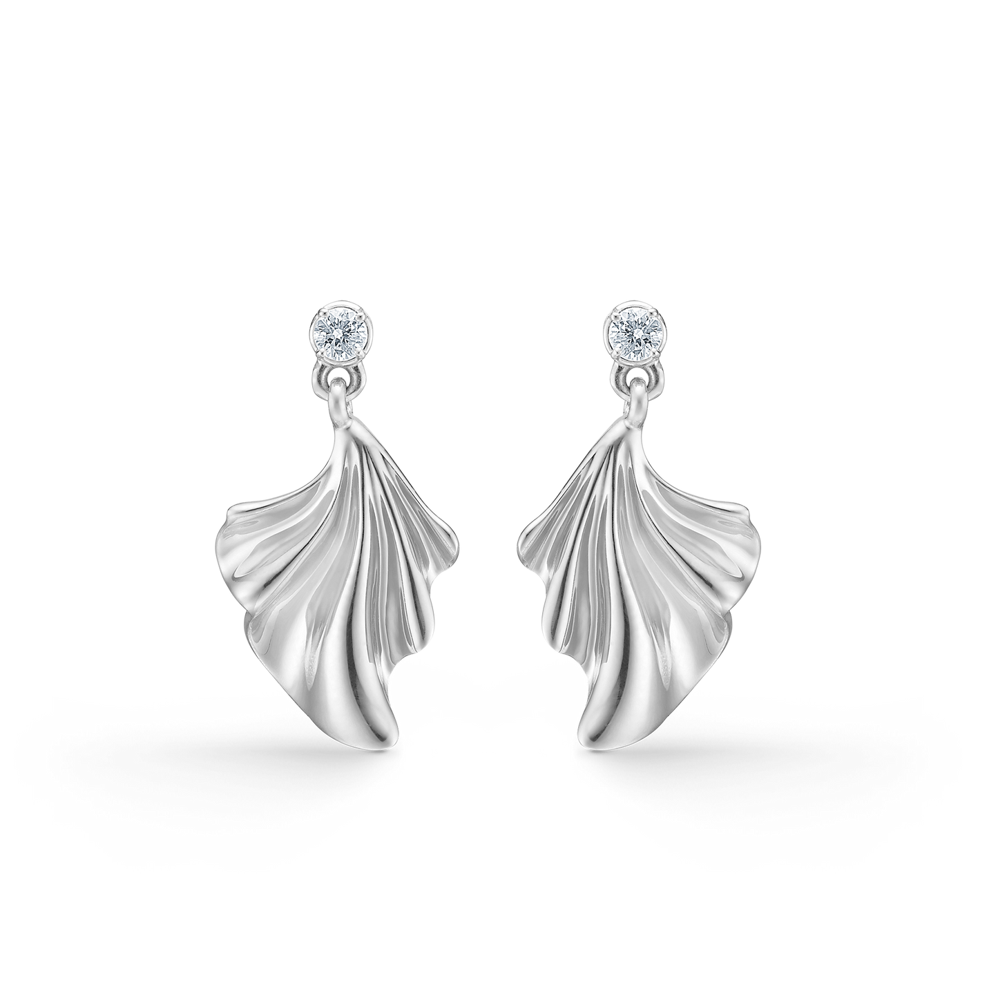 Mads Z Monarch sølv ørestikker m. hvid topas