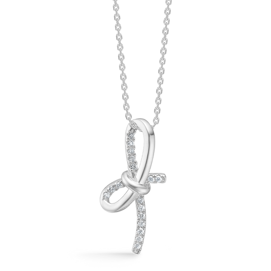 Mads Z Miss Butterfly sølv halskæde m. hvide topas