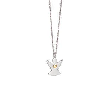 Aagaard sølv engel med forgyldt hjerte