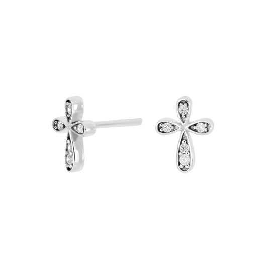 Joanli Nor kors ørestikker m. klare zirkonia - HollyNor