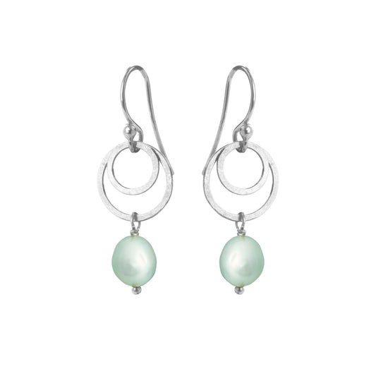 Susanne Friis Bjørner - Ørering med mintgrøn ferskvandsperle