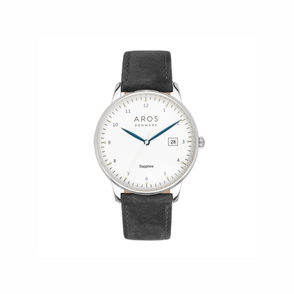 Aros Herreur m. rund urskive og læderrem