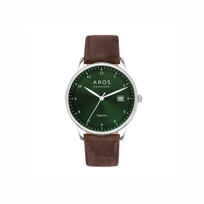 Aros Herreur m. rund urskive og læderrem