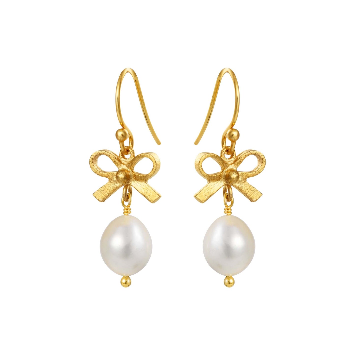 Susanne Friis Bjørner - Ørering (bøjle) medhvid ferskvandsperle