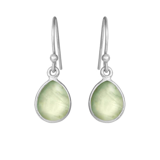 Susanne Friis Bjørner - Ørering m dråbe cabochon prehnit