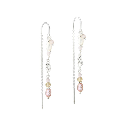Aqua Dulce Fresa Rose øreringe m. lilla citrin og ferskvandsperler