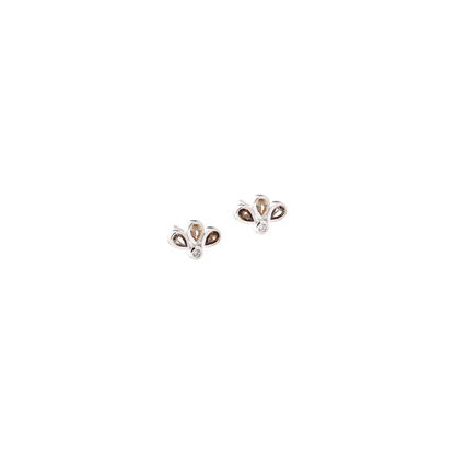 Aqua Dulce Nora Flower Brown øreringe med zirkonia