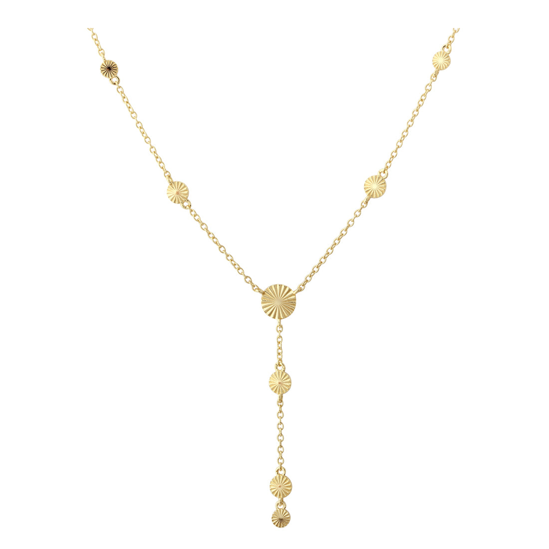 Aqua Dulce Line Y-halskæde med elegante små mønter