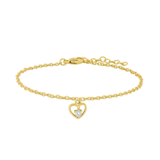 Forg. sølvarmbånd hjerte m klar zirkorie