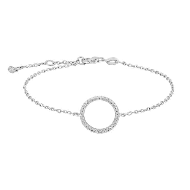 Joanli Nor armbånd cirkel m. klare sten