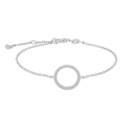 Joanli Nor armbånd cirkel m. klare sten