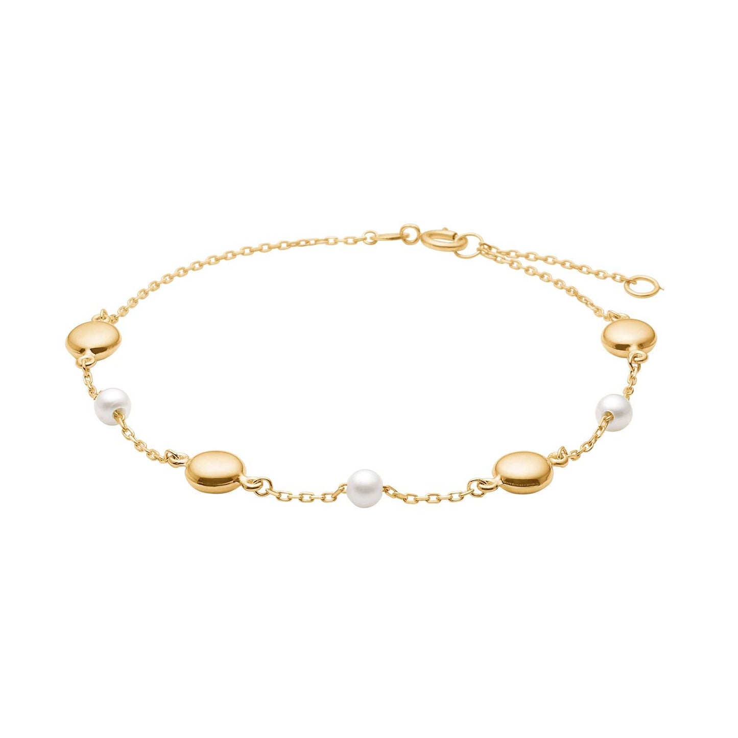 Siersbøl 8 kt. guldarmbånd m. ferskvandsperler