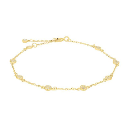 Joanli Nor armbånd runde plader m.klare sten