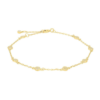 Joanli Nor armbånd m runde plader og klare sten