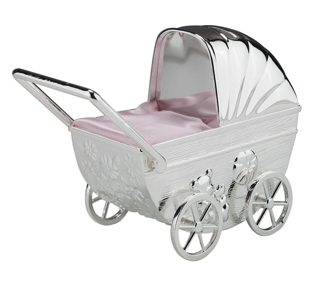 NOA Fortinnet / forkromet sparebøsse dukkevogn