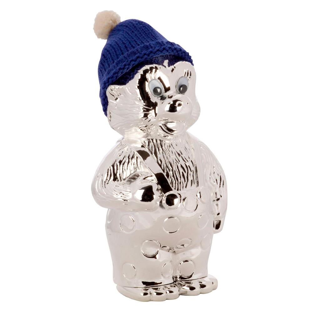 NOA fortinnet / forkromet Rasmus Klump sparebøsse m. blå hue