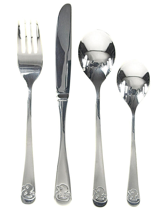 NOA bestik i rustfrit stål m. ande motiv