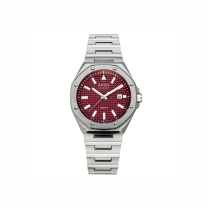 AROS Herreur i rustfri stål og rund urskive