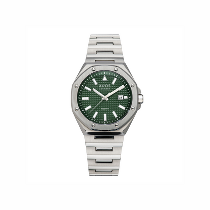 AROS Herreur i rustfri stål og rund urskive