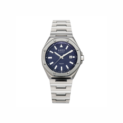 AROS Herreur i rustfri stål og rund urskive