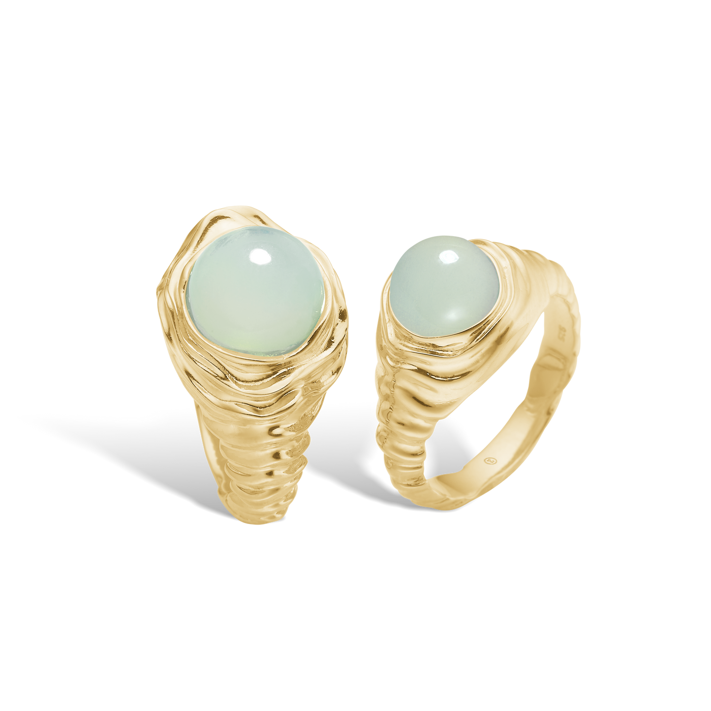 Studio Z Endless Waves forg. sølv ring m. grøn zirkonia