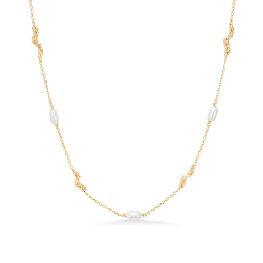 Studio Z Tangled halskæde i forg. sølv m. perler