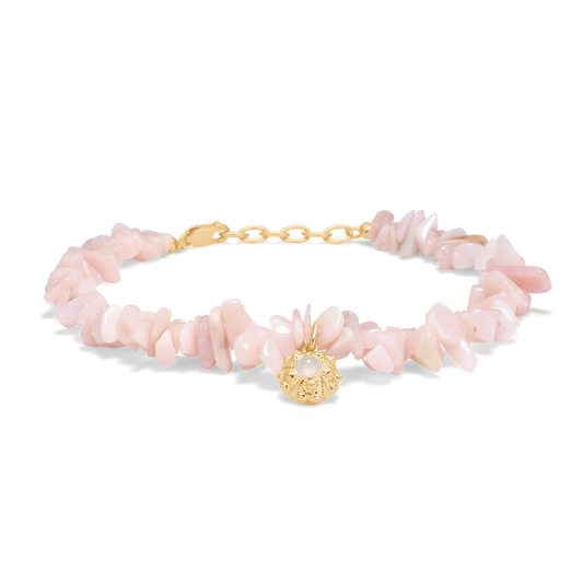 Studio Z Urchin Elegance forg. sølv armbånd m. lyserød kunzit